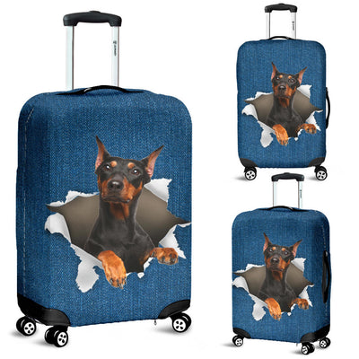 German Pinscher Torn Paper Luggage Covers