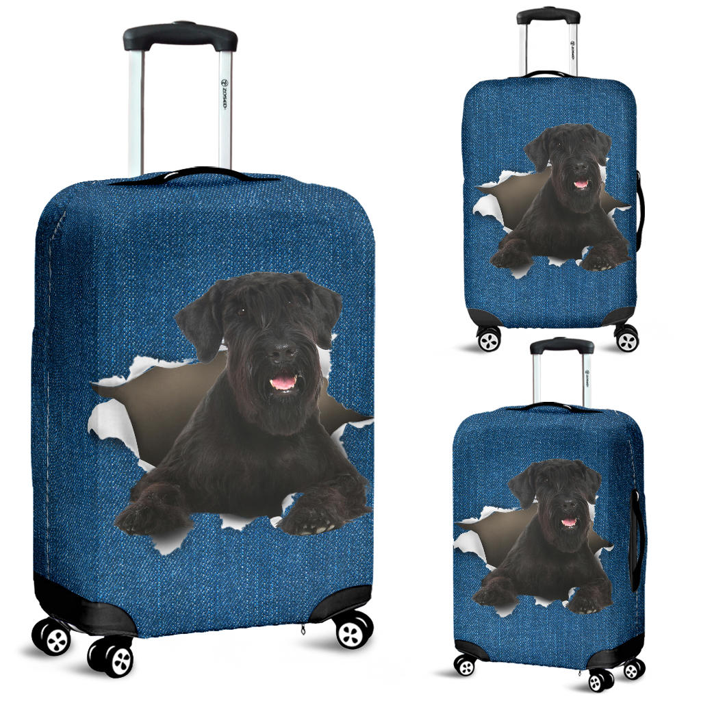 Giant Schnauzer Torn Paper Luggage Covers