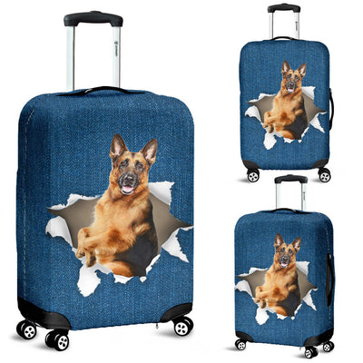 German Shepherd Torn Paper Luggage Covers