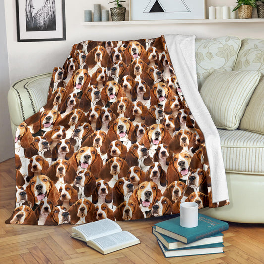 Basset Hound Full Face Blanket