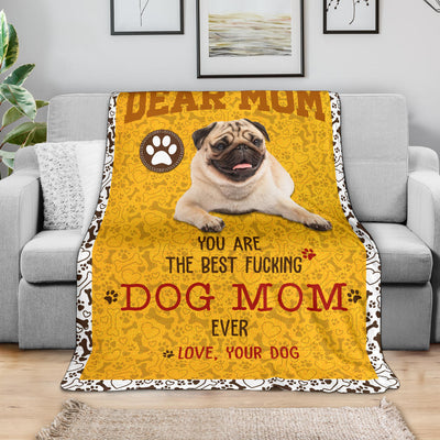 Pug 2-Dog Mom Ever Blanket