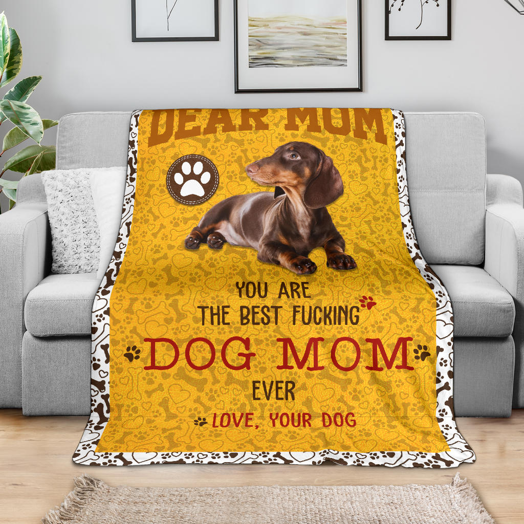 Dachshund 2-Dog Mom Ever Blanket