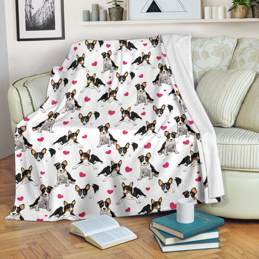 Rat Terrier Heart Blanket