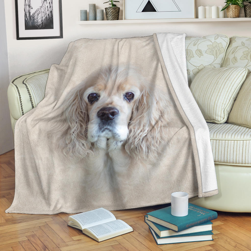 American Cocker Spaniel Face Hair Blanket