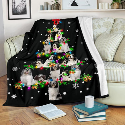 Polish Lowland Sheepdog Christmas Tree Blanket