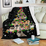 Pekingese Christmas Tree Blanket