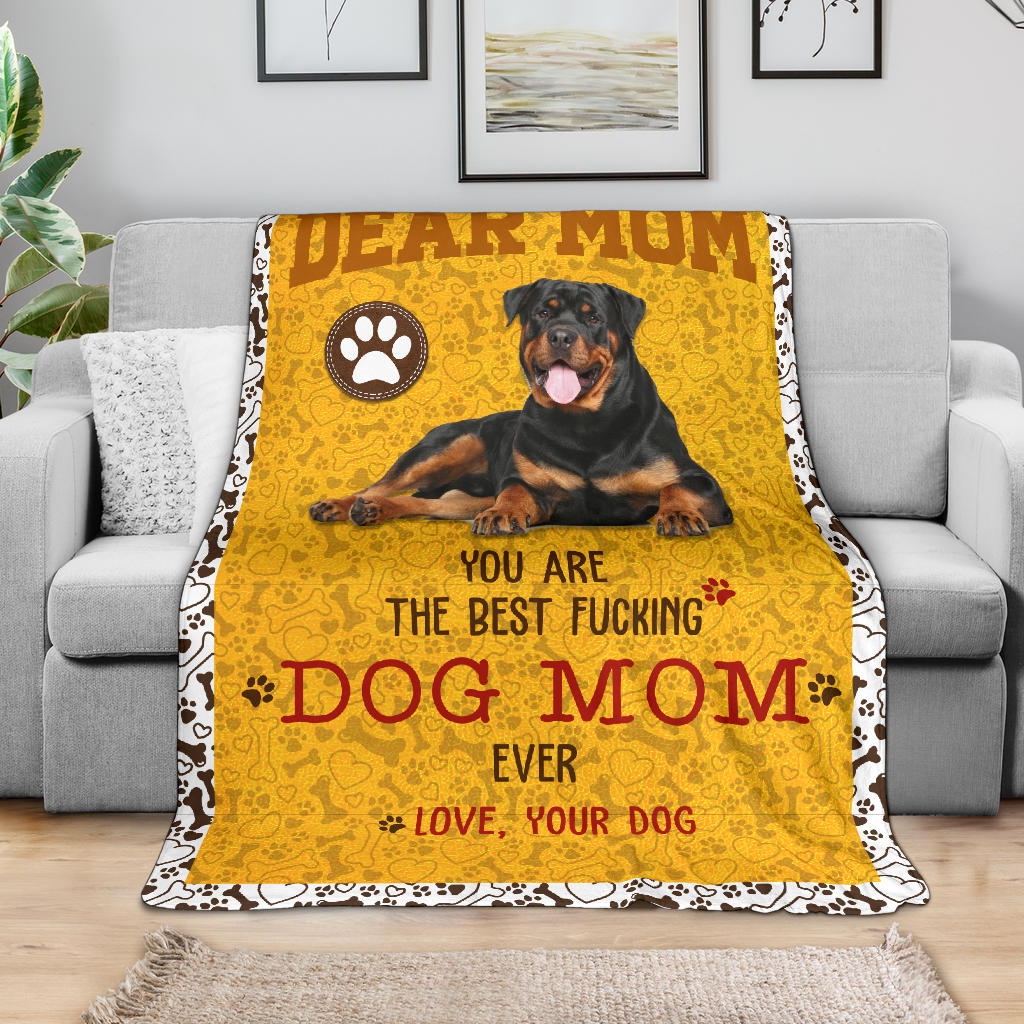 Rottweiler-Dog Mom Ever Blanket