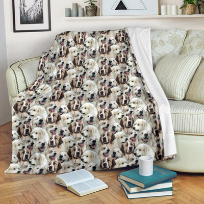 Pyrenean Mastiff Full Face Blanket