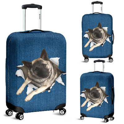 Norwegian Elkhound Torn Paper Luggage Covers