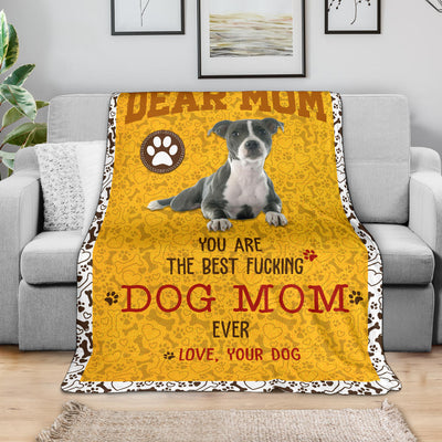 Staffordshire Bull Terrier-Dog Mom Ever Blanket