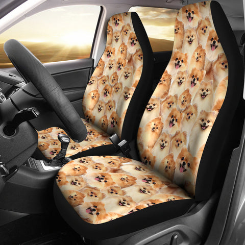 Pomeranian Full Face Car Seat Covers