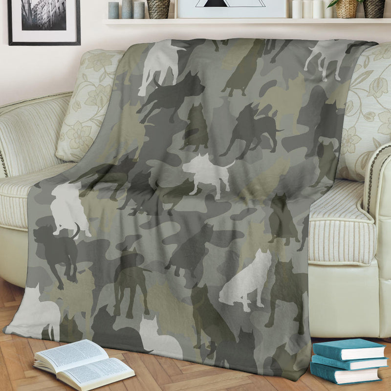 American Staffordshire Terrier Camo Blanket