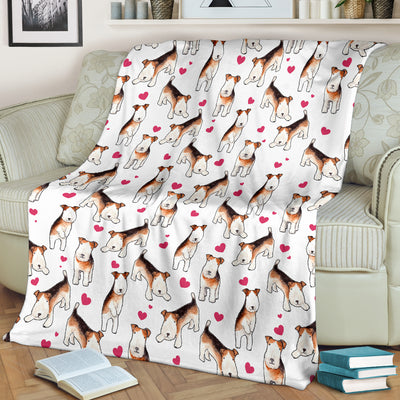 Wire Fox Terrier Heart Blanket