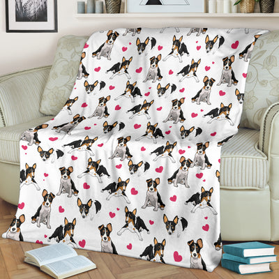 Rat Terrier Heart Blanket