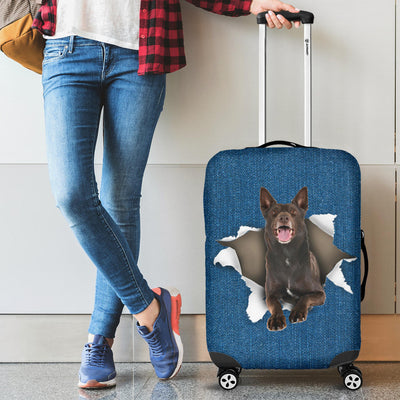 Australian Kelpie Torn Paper Luggage Covers