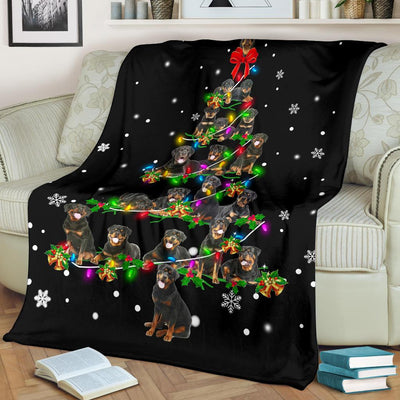 Rottweiler Christmas Tree Blanket