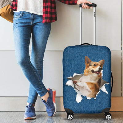 Welsh Corgi Torn Paper Luggage Covers