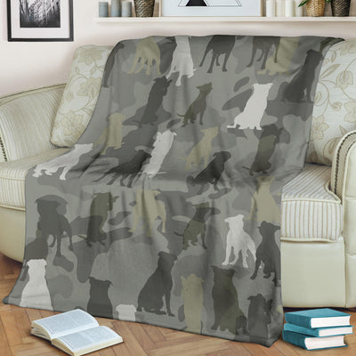 Staffordshire Bull Terrier Camo Blanket
