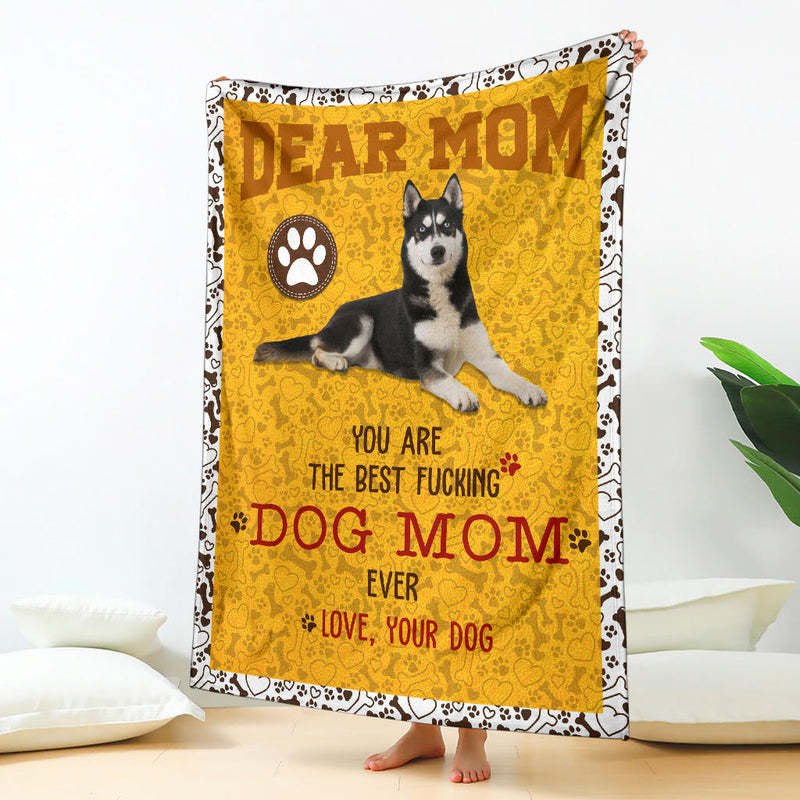 Husky 2-Dog Mom Ever Blanket