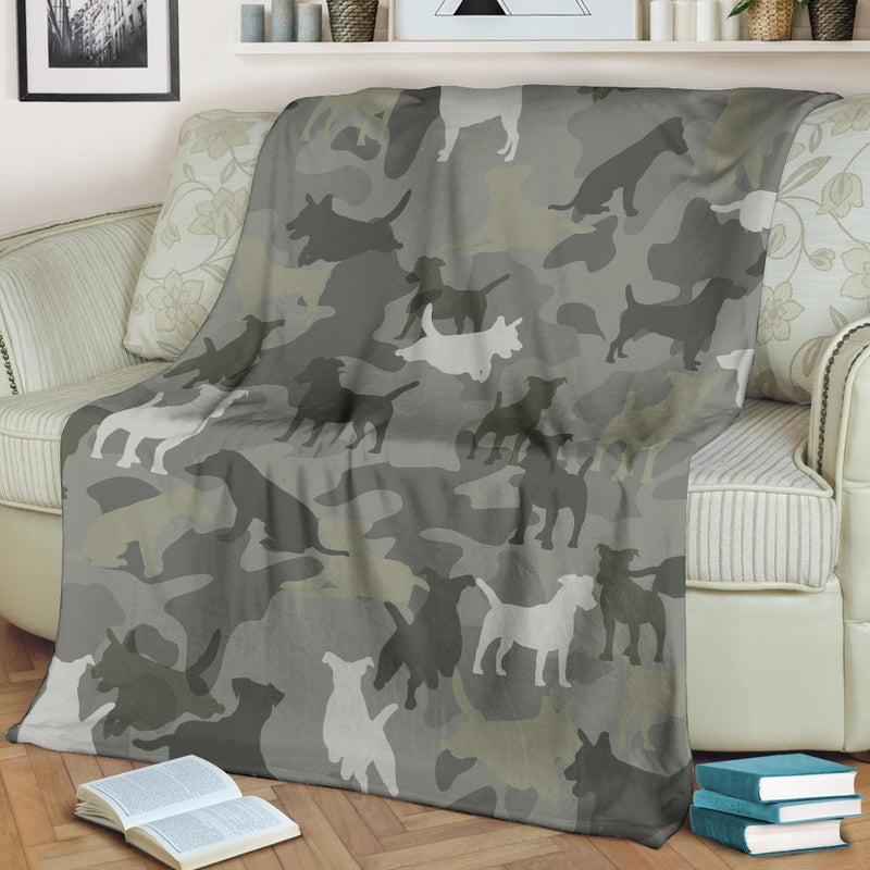 Jack Russell Terrier Camo Blanket