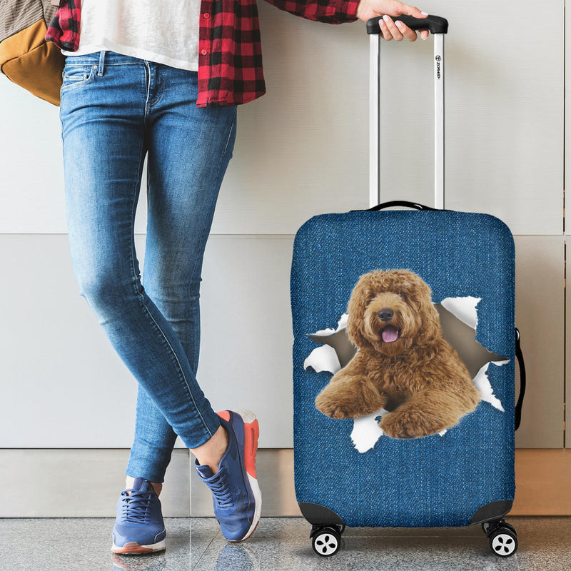 Labradoodle Torn Paper Luggage Covers
