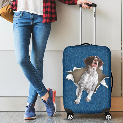 German Shorthaired Pointer Torn Paper Luggage Covers