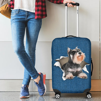 Schnauzer Torn Paper Luggage Covers