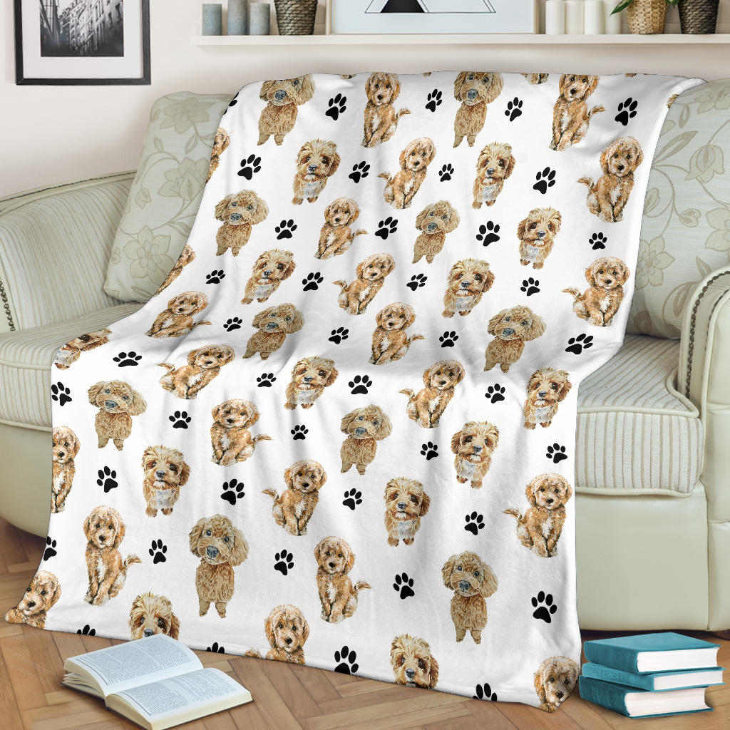 Cavapoo Paw Blanket
