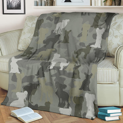 Chinese Crested Dog Camo Blanket