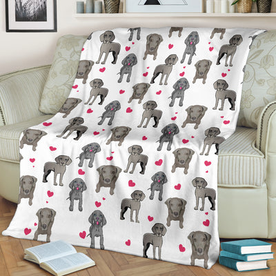 Weimaraner Heart Blanket