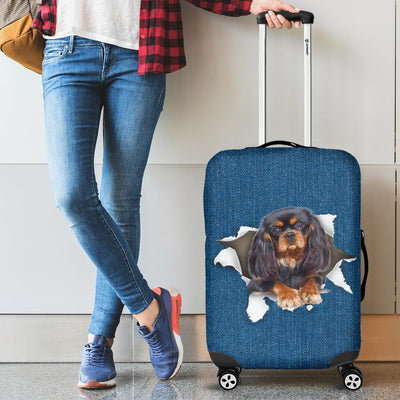 King Charles Spaniel Torn Paper Luggage Covers