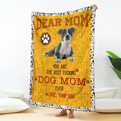 Staffordshire Bull Terrier-Dog Mom Ever Blanket