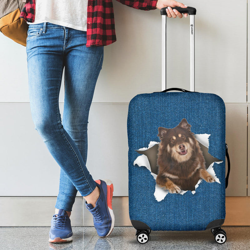 Finnish Lapphund Torn Paper Luggage Covers