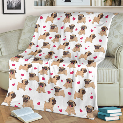 Pug Heart Blanket