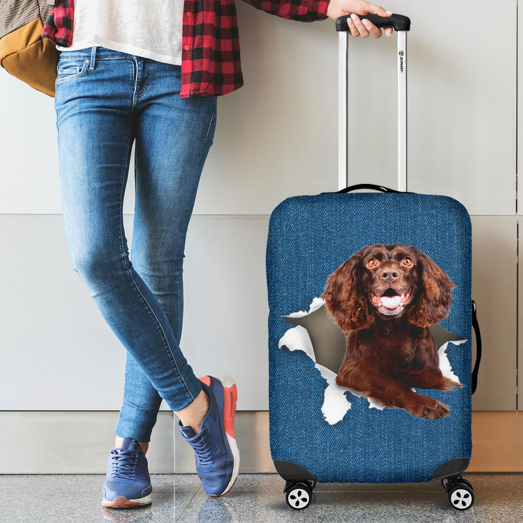 Boykin Spaniel Torn Paper Luggage Covers