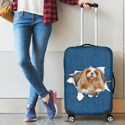 King Charles Spaniel Torn Paper Luggage Covers