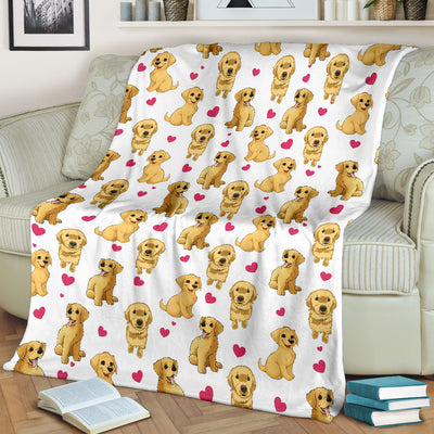 Golden Retriever Heart Blanket