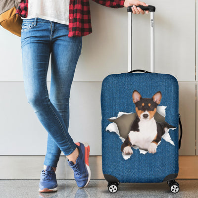 Basenji Torn Paper Luggage Covers