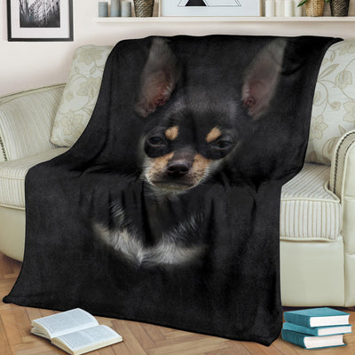 Chihuahua 1 Face Hair Blanket