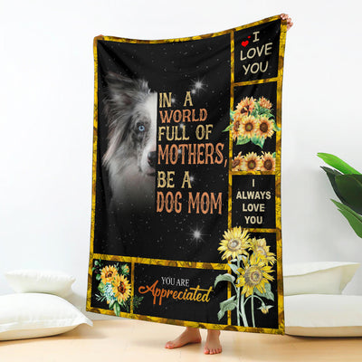 Blue Merle Collie-A Dog Mom Blanket