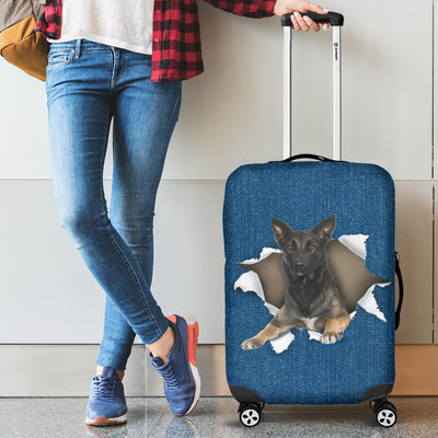 Malinois dog Torn Paper Luggage Covers