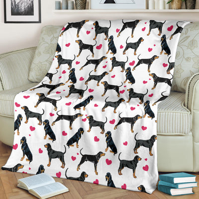 Black and Tan Coonhound Heart Blanket