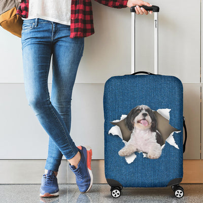 Schapendoes Torn Paper Luggage Covers