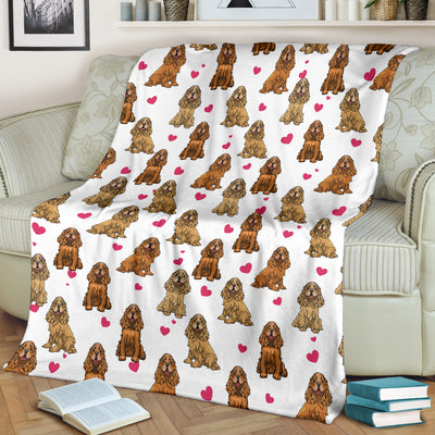 English Cocker Spaniel Heart Blanket