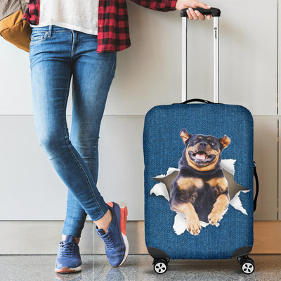 Rottweiler Torn Paper Luggage Covers