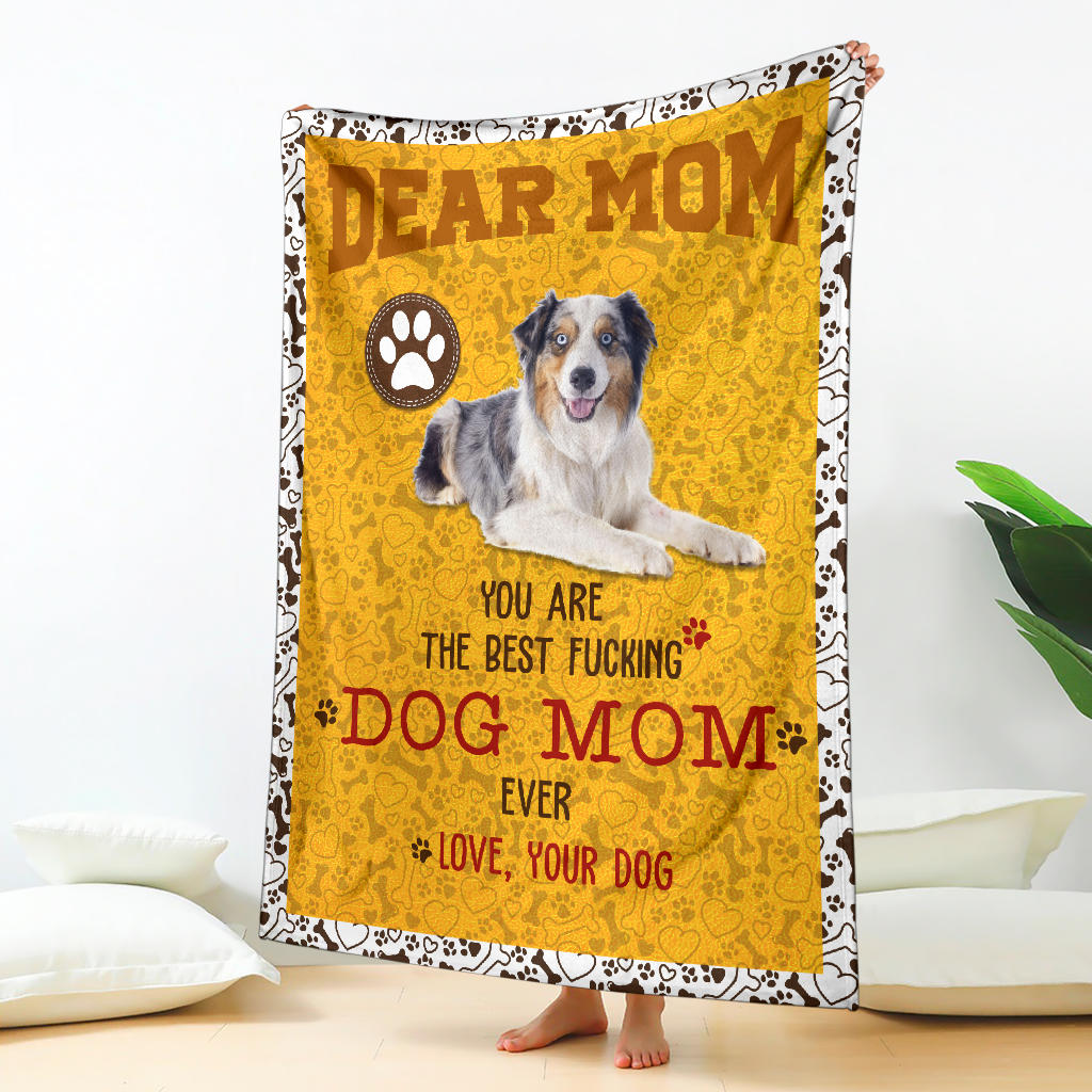 Australian Shepherd-Dog Mom Ever Blanket