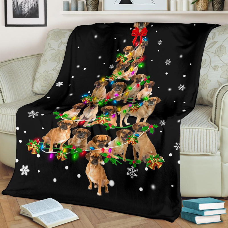 Puggle Christmas Tree Blanket