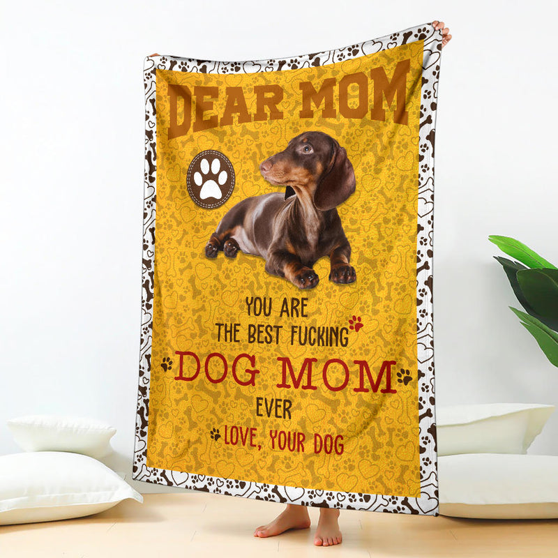 Dachshund 2-Dog Mom Ever Blanket