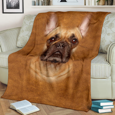 French Bulldog Face Hair Blanket