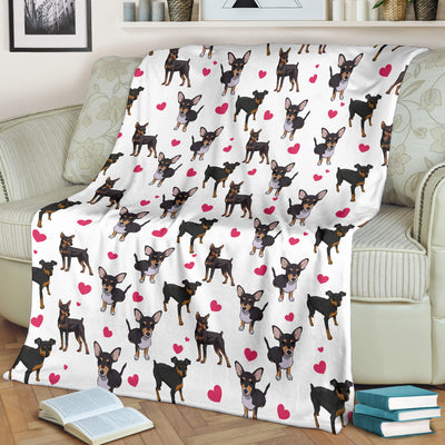 Miniature Pinscher Heart Blanket